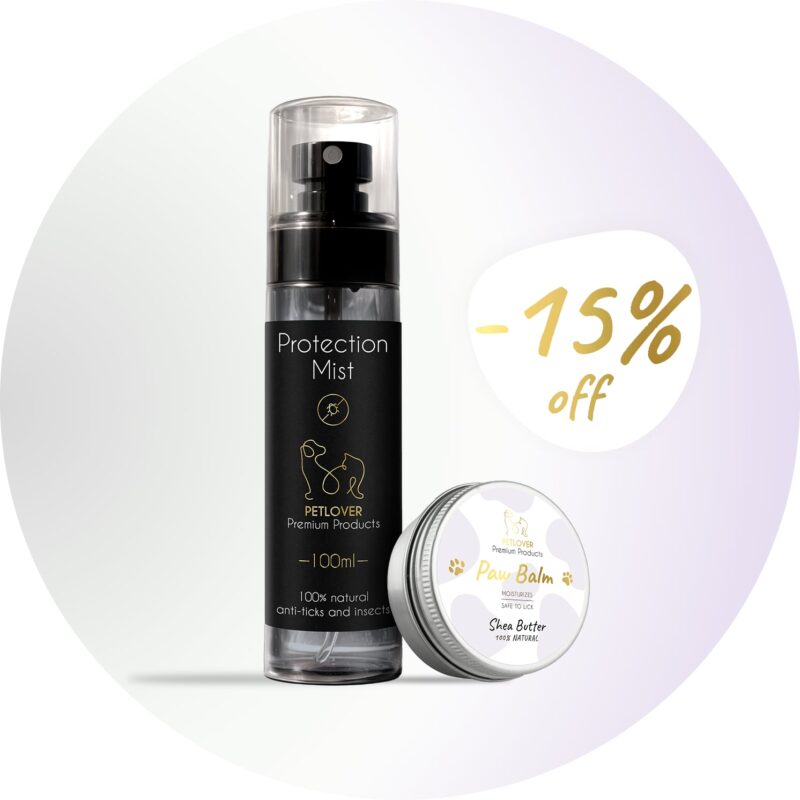 Zestaw promocyjny Pet Lover – Masło Shea do łapek i noska + Naturalny Płyn na Kleszcze (100% naturalne)
